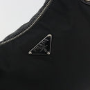 PRADA Shoulder Bag Nylon Leather Black Silver Auth am12415V-19