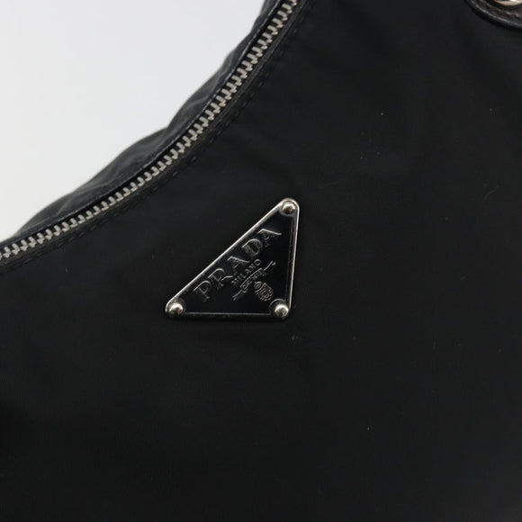 PRADA Shoulder Bag Nylon Leather Black Silver Auth am12415V