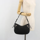 PRADA Shoulder Bag Nylon Leather Black Silver Auth am12415V-26