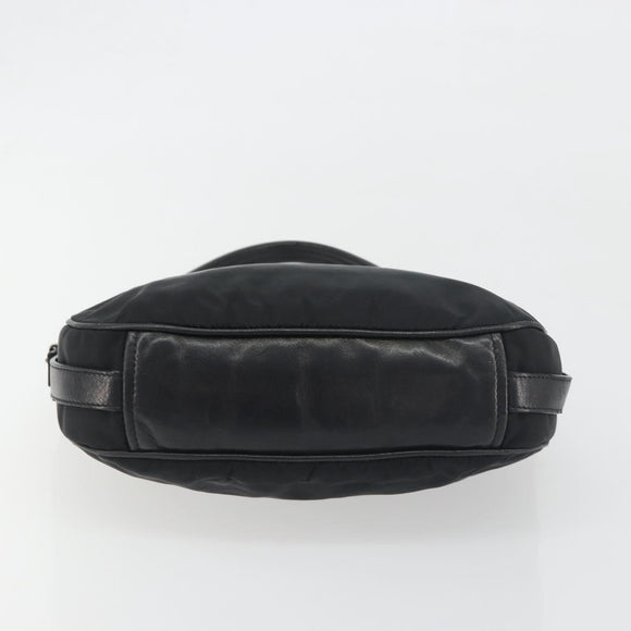 PRADA Shoulder Bag Nylon Leather Black Silver Auth am12415V
