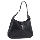 GUCCI Jackie Shoulder Bag Leather Black Silver 001 3346 Auth am12416V-1