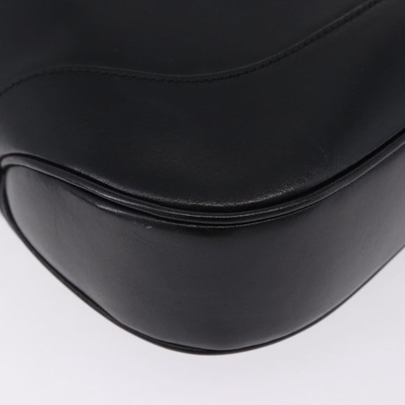 GUCCI Jackie Shoulder Bag Leather Black Silver 001 3346 Auth am12416V
