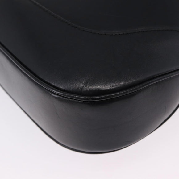 GUCCI Jackie Shoulder Bag Leather Black Silver 001 3346 Auth am12416V