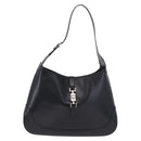 GUCCI Jackie Shoulder Bag Leather Black Silver 001 3346 Auth am12416V-2