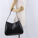 GUCCI Jackie Shoulder Bag Leather Black Silver 001 3346 Auth am12416V-22