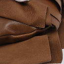 SAINT LAURENT Strawpe Shoulder Bag Leather Beige Gold 122244 Auth am12417V-10