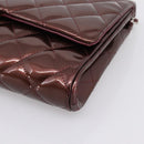 CHANEL Matelasse25 Chain Shoulder Bag Enamel Bordeaux Silver CC Auth am12419SAM-10