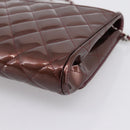 CHANEL Matelasse25 Chain Shoulder Bag Enamel Bordeaux Silver CC Auth am12419SAM-12