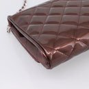 CHANEL Matelasse25 Chain Shoulder Bag Enamel Bordeaux Silver CC Auth am12419SAM-13