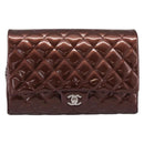 CHANEL Matelasse25 Chain Shoulder Bag Enamel Bordeaux Silver CC Auth am12419SAM-2