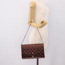 CHANEL Matelasse25 Chain Shoulder Bag Enamel Bordeaux Silver CC Auth am12419SAM-21
