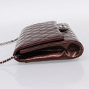 CHANEL Matelasse25 Chain Shoulder Bag Enamel Bordeaux Silver CC Auth am12419SAM-4