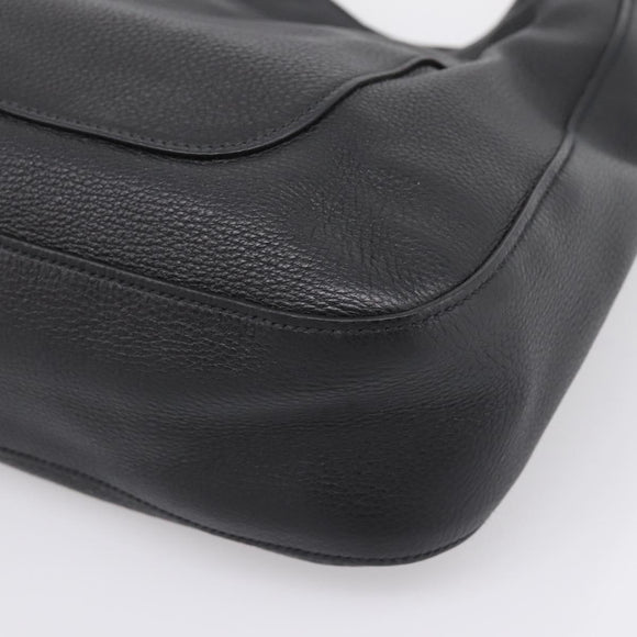 PRADA Shoulder Bag Taurillon Leather Black Auth am12420SAM