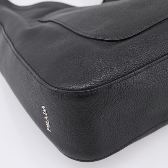 PRADA Shoulder Bag Taurillon Leather Black Auth am12420SAM