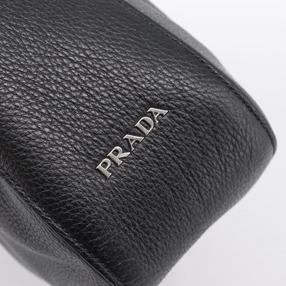PRADA Shoulder Bag Taurillon Leather Black Auth am12420SAM