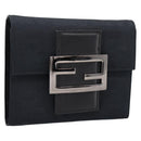 FENDI Zucca Canvas Compact Trifold Wallet Black Auth am12424V-1