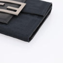 FENDI Zucca Canvas Compact Trifold Wallet Black Auth am12424V-8