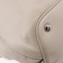 PRADA Hand Tote Bag Leather White Silver BN2611 Auth am12429A-9