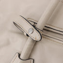 PRADA Hand Tote Bag Leather White Silver BN2611 Auth am12429A-18
