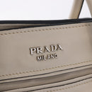 PRADA Hand Tote Bag Leather White Silver BN2611 Auth am12429A-19
