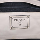 PRADA Hand Tote Bag Leather White Silver BN2611 Auth am12429A-20