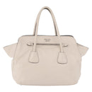 PRADA Hand Tote Bag Leather White Silver BN2611 Auth am12429A-13