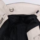 PRADA Hand Tote Bag Leather White Silver BN2611 Auth am12429A-23