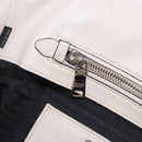 PRADA Hand Tote Bag Leather White Silver BN2611 Auth am12429A-24
