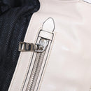 PRADA Hand Tote Bag Leather White Silver BN2611 Auth am12429A-26