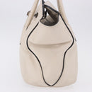 PRADA Hand Tote Bag Leather White Silver BN2611 Auth am12429A-4