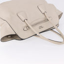 PRADA Hand Tote Bag Leather White Silver BN2611 Auth am12429A-7