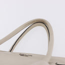 PRADA Hand Tote Bag Leather White Silver BN2611 Auth am12429A-14