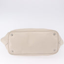 PRADA Hand Tote Bag Leather White Silver BN2611 Auth am12429A-5