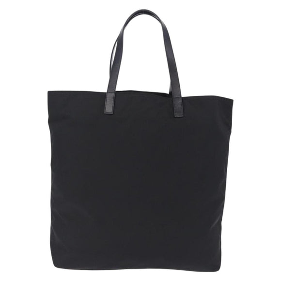 PRADA Tote Bag Nylon Black Silver Auth am12430V