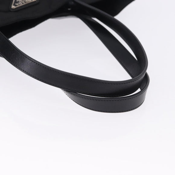 PRADA Tote Bag Nylon Black Silver Auth am12430V