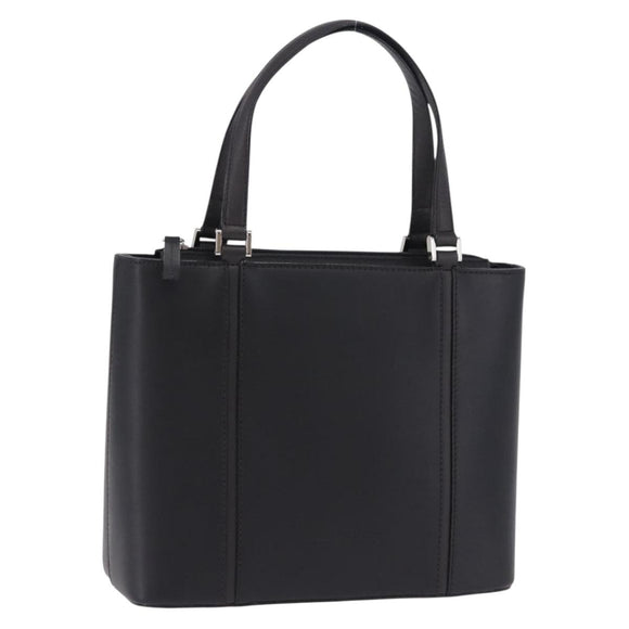 BURBERRY Hand Bag Leather Black Silver Auth am12432V