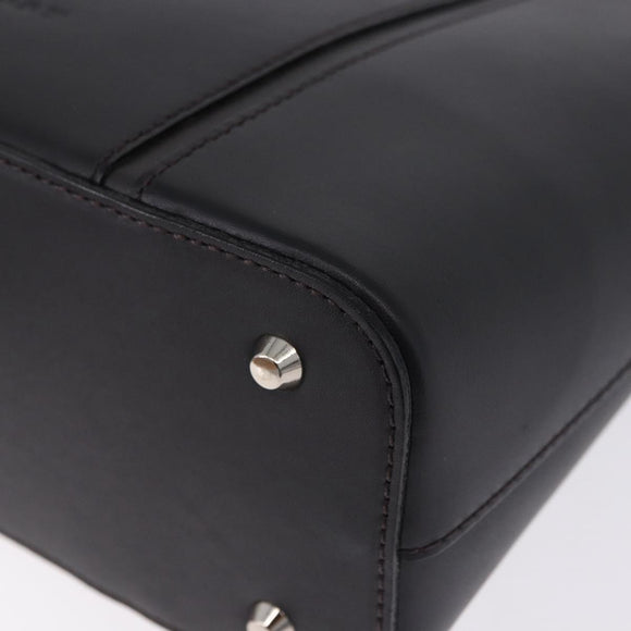 BURBERRY Hand Bag Leather Black Silver Auth am12432V