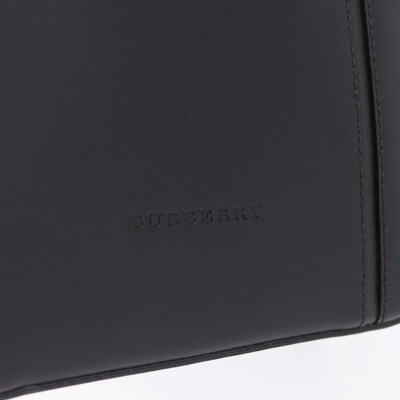 BURBERRY Hand Bag Leather Black Silver Auth am12432V