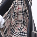 BURBERRY Hand Bag Leather Black Silver Auth am12432V-19