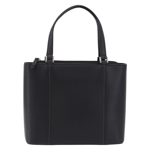 BURBERRY Hand Bag Leather Black Silver Auth am12432V
