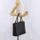 BURBERRY Hand Bag Leather Black Silver Auth am12432V-23