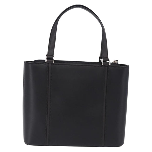 BURBERRY Hand Bag Leather Black Silver Auth am12432V