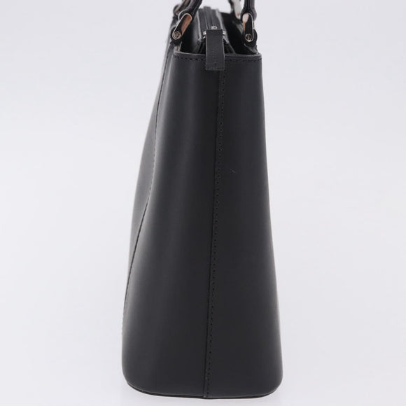 BURBERRY Hand Bag Leather Black Silver Auth am12432V