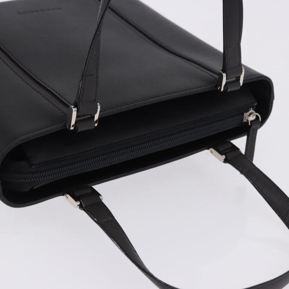 BURBERRY Hand Bag Leather Black Silver Auth am12432V