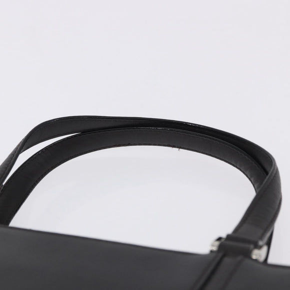 BURBERRY Hand Bag Leather Black Silver Auth am12432V