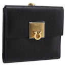 Salvatore Ferragamo Gancini Compact Trifold Wallet Leather Auth am12438V-1