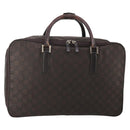 GUCCI GG Canvas Boston Bag Nylon Dark Brown Silver 010 1350 08 Auth am12441-1