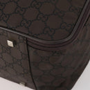 GUCCI GG Canvas Boston Bag Nylon Dark Brown Silver 010 1350 08 Auth am12441-10