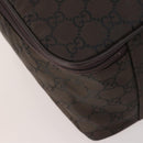 GUCCI GG Canvas Boston Bag Nylon Dark Brown Silver 010 1350 08 Auth am12441-11