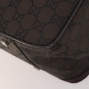 GUCCI GG Canvas Boston Bag Nylon Dark Brown Silver 010 1350 08 Auth am12441-12